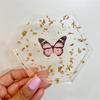 Set di 40 adesivi trasparenti in PET con farfalla vintage per stampi in resina per album fai da te