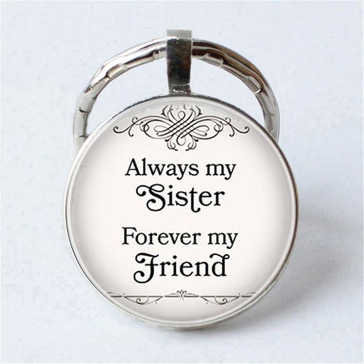 Keychain Accessories Pendant Floral Thanksgiving Text Good Friends Retro Personalized Keychain Gift Pendant