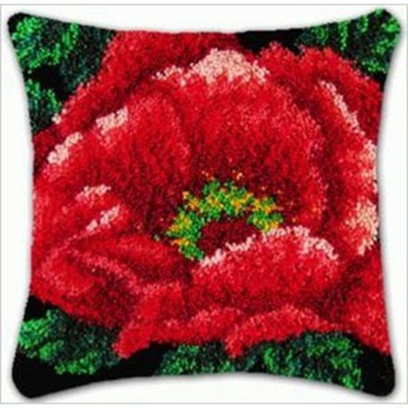 Cartoon Embroidery Latch Hook Knitted Embroidered Pillow Knooppakket Cute Animal Latch Hook Rug Kits Smyrna Package Carpet DIY