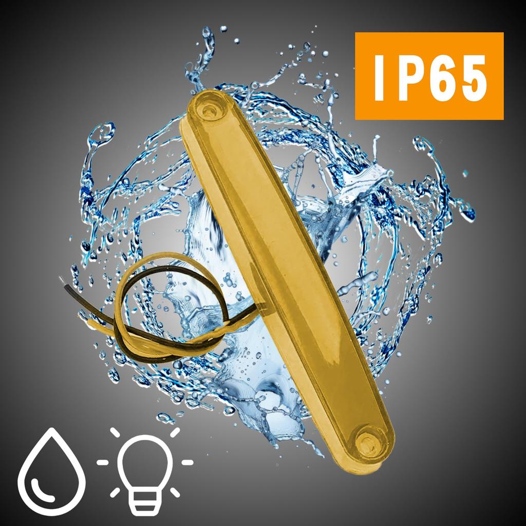 Chandini 9 LED Side Marker Extension Waterproof IP65 Slim 24V Truck Decorative Light Set of 10 Red