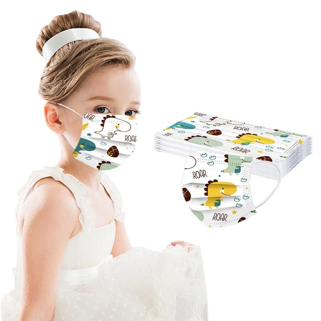 

10PCS Children Print Disposable Face Mask 3Ply Ear Loop Anti-PM2.5 Mask
