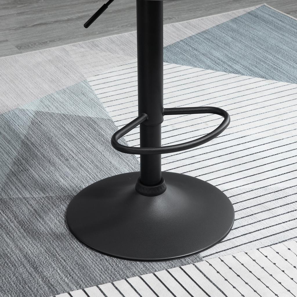 Set of 2 Height-Adjustable Bar Stools. 46x48x83-104cm. Gray and Black