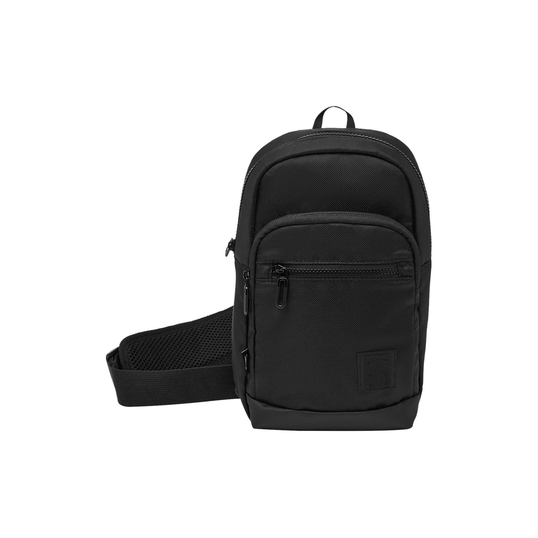 Li Ning Sports Lifestyle Series Trendy Fashion Zipper Shoulder Crossbody Chest Bag Unisex bags Black ABDT287-1 Black