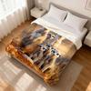 1Pc Meerkat Family Printed Flannel Throw Blanket Soft Warm Cozy Bedding Blanket For Sofa Couch Bedroom Living Room