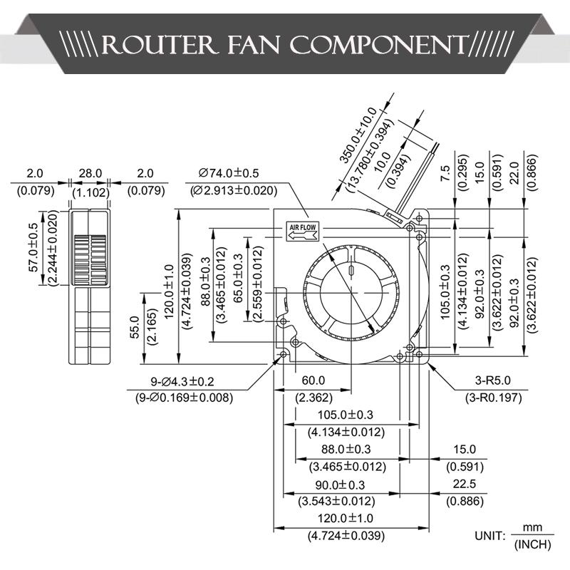 Gdstime 12032 DC 12V 4Pin FG PWM Function Double Ball Bearing 120mm 120x120x32mm 12cm Centrifugal Turbine Cooling Blower Fan