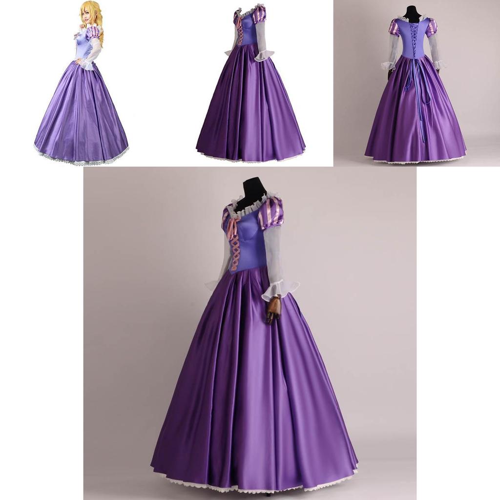 Elegant Adult Rapunzel Fancy Women Dress Cosplay Costume For Halloween Parties