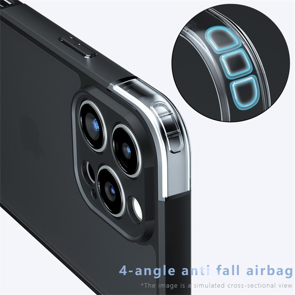 For iPhone 16 Pro Case Skin-Touch TPU + PC Matte Phone Back Cover,Transparent Black