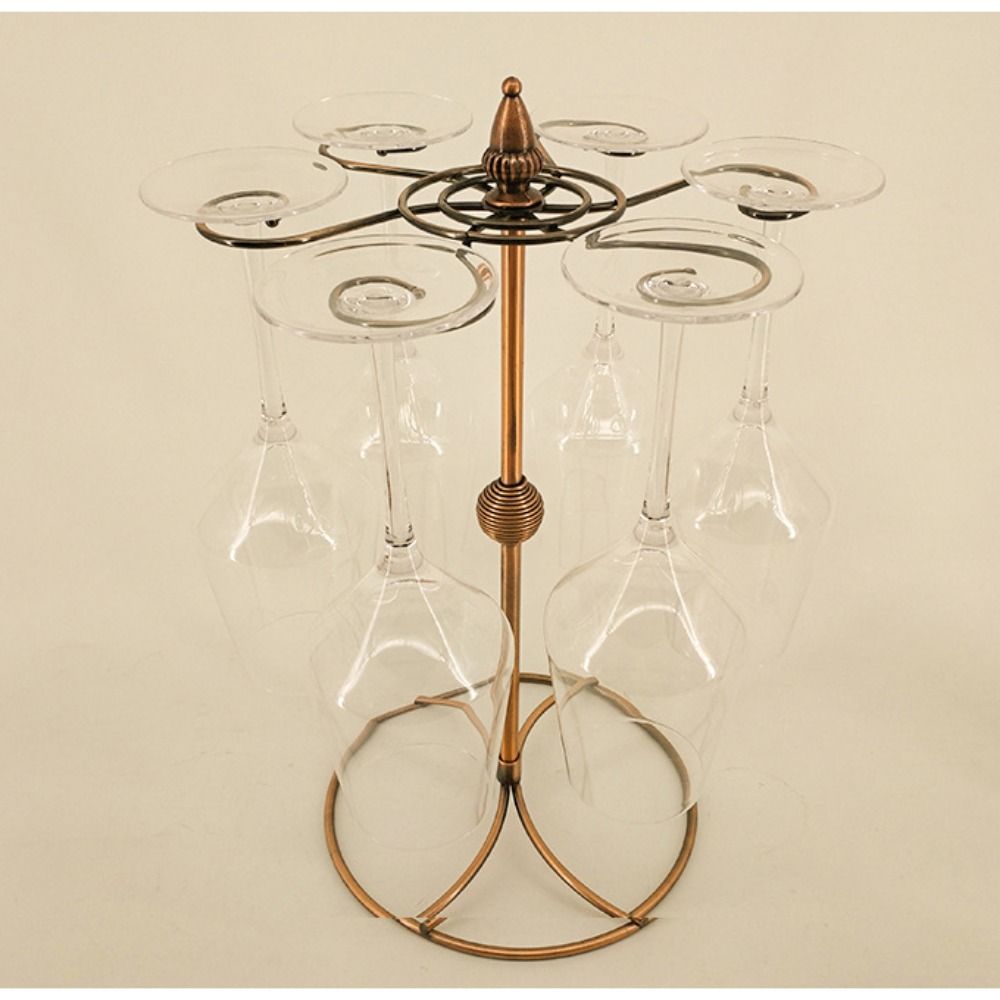 Quick Drainage Goblet Holder 6 Hooks Drinking Glasses Display Stand  Bar Storage
