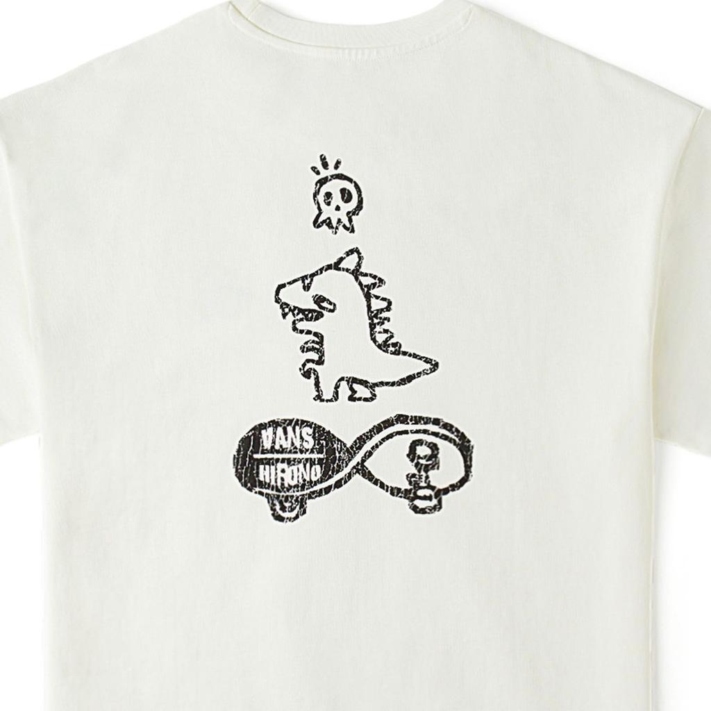 Vans X Hirono Cartoon Anime Brand Logo Print Round Neck Short Sleeve T-Shirt Unisex T-Shirt Off-White VN000K9UFS8