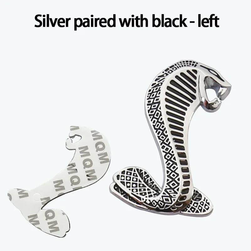 3D Metal Car Front Grille Badge Rear Trunk Emblem Badge Sticker Tail Logo Covering Scratches Accessories Left Badge Sticker серебряный/чёрный