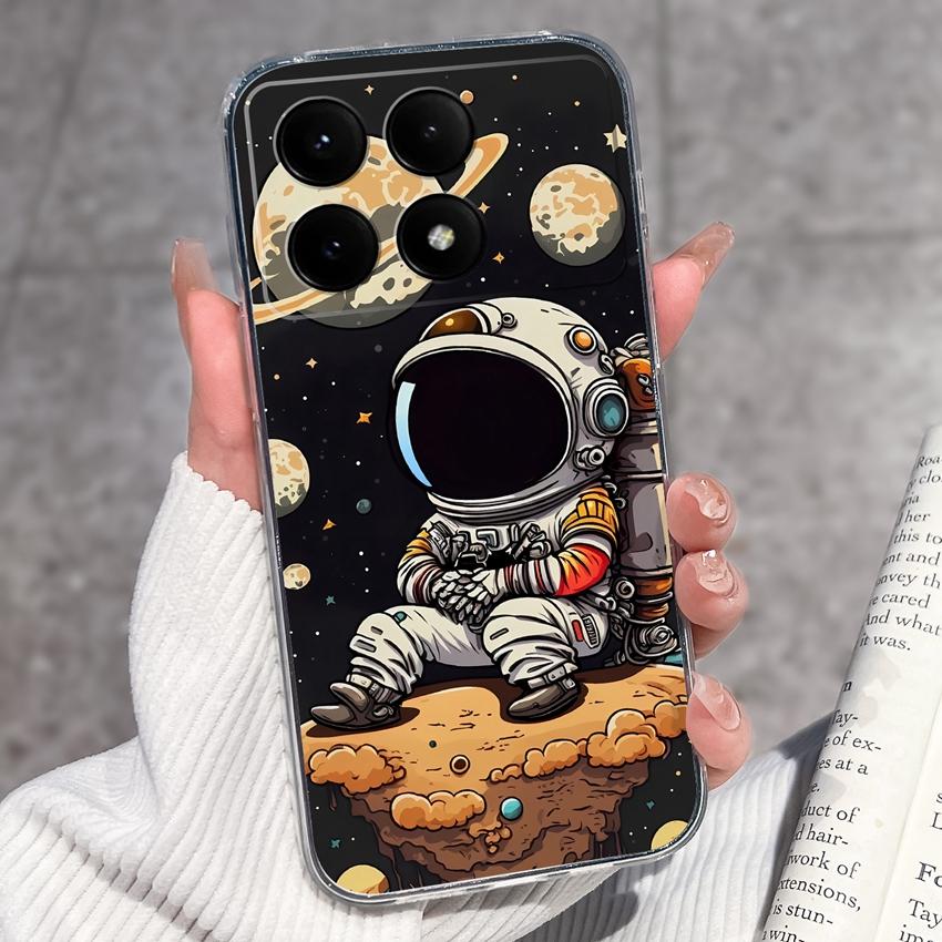 Case For Redmi K70e K60e K80 K70 K60 K50 K40 K30 K20 Pro K30i Cute Cartoon Piggy Pattern Phone Cover Transparent TPU Anti Fall Shell For Redmi Housing