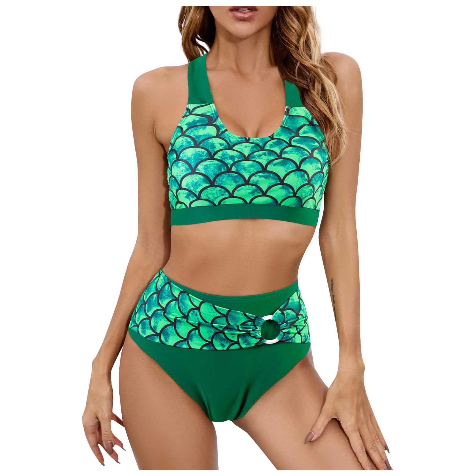 

(SU)Женская мода разделяет купальный костюм с высокой талией и принтом, с накладкой на грудь и без стального бюстгальтера