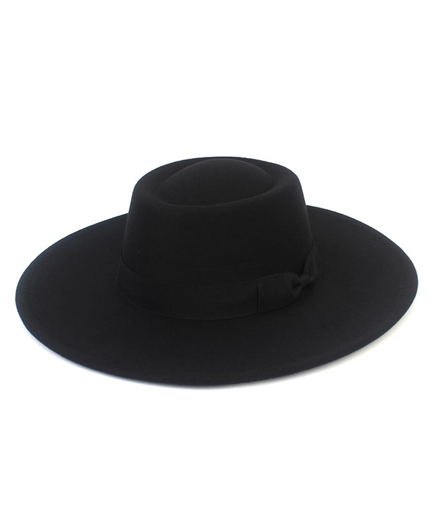 Yunibeosyeolkemiseuteuli Czarna Wstążka Wełniana Długa Fedora