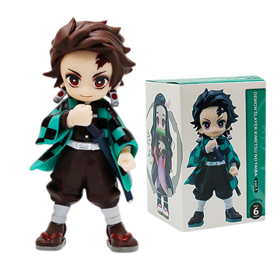 Demon Slayer Tanjiro Kamado Nezuko Anime Cartoon Figur Blind Box Modell Desktop Dekoration Feiertags-/Geburtstagsgeschenke