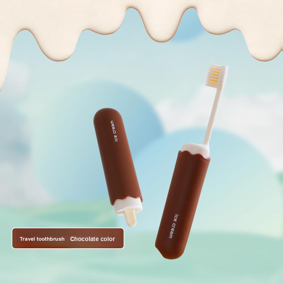 Original Travel Folding Toothbrush Soft Bristle Head Comfortable Compact Mini Simple Small Ice Cream Folding Toothbrush