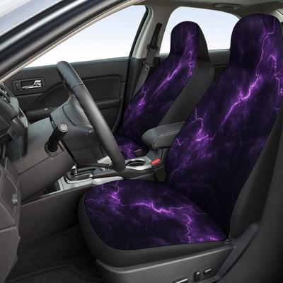 Fialový bouřkový design Potahy na autosedačky Sada Pro Většinu Aut, Módní Dekorativní Ochranné Potahy na Autosedačky Plná Sada, Ne