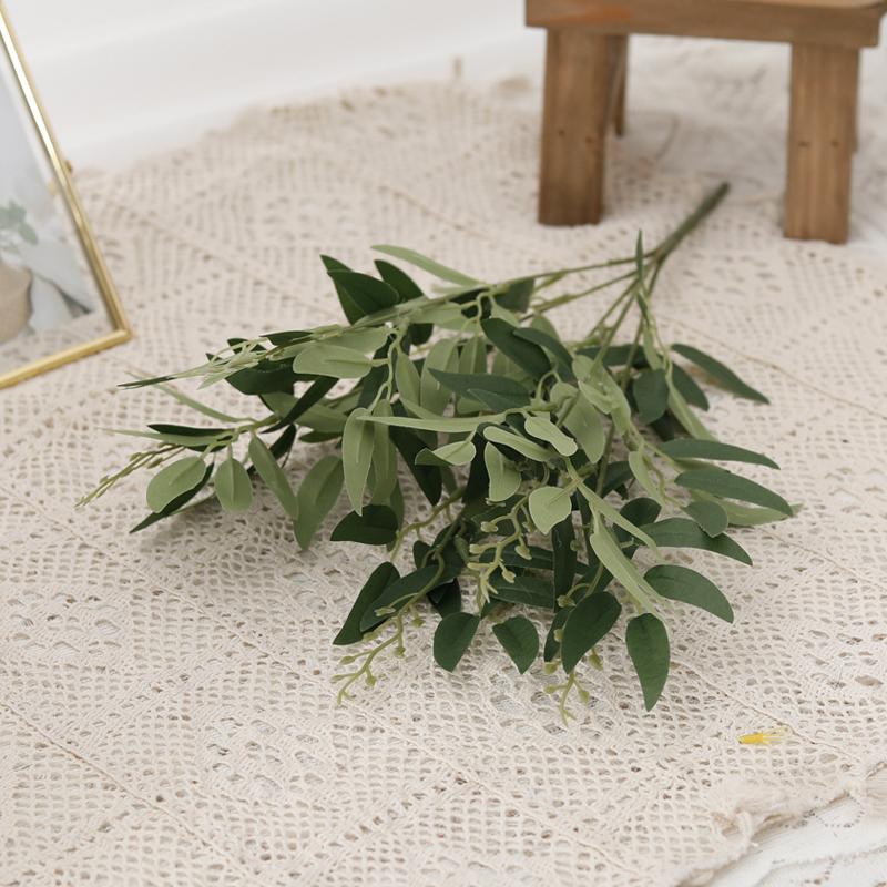 Kahaul Künstliche Seide Weidenstrauß Falsche Blätter Zuhause DIY Hochzeitsdekoration Dschungelparty Weidenranke Künstliches Laub Pflanzen Kranz