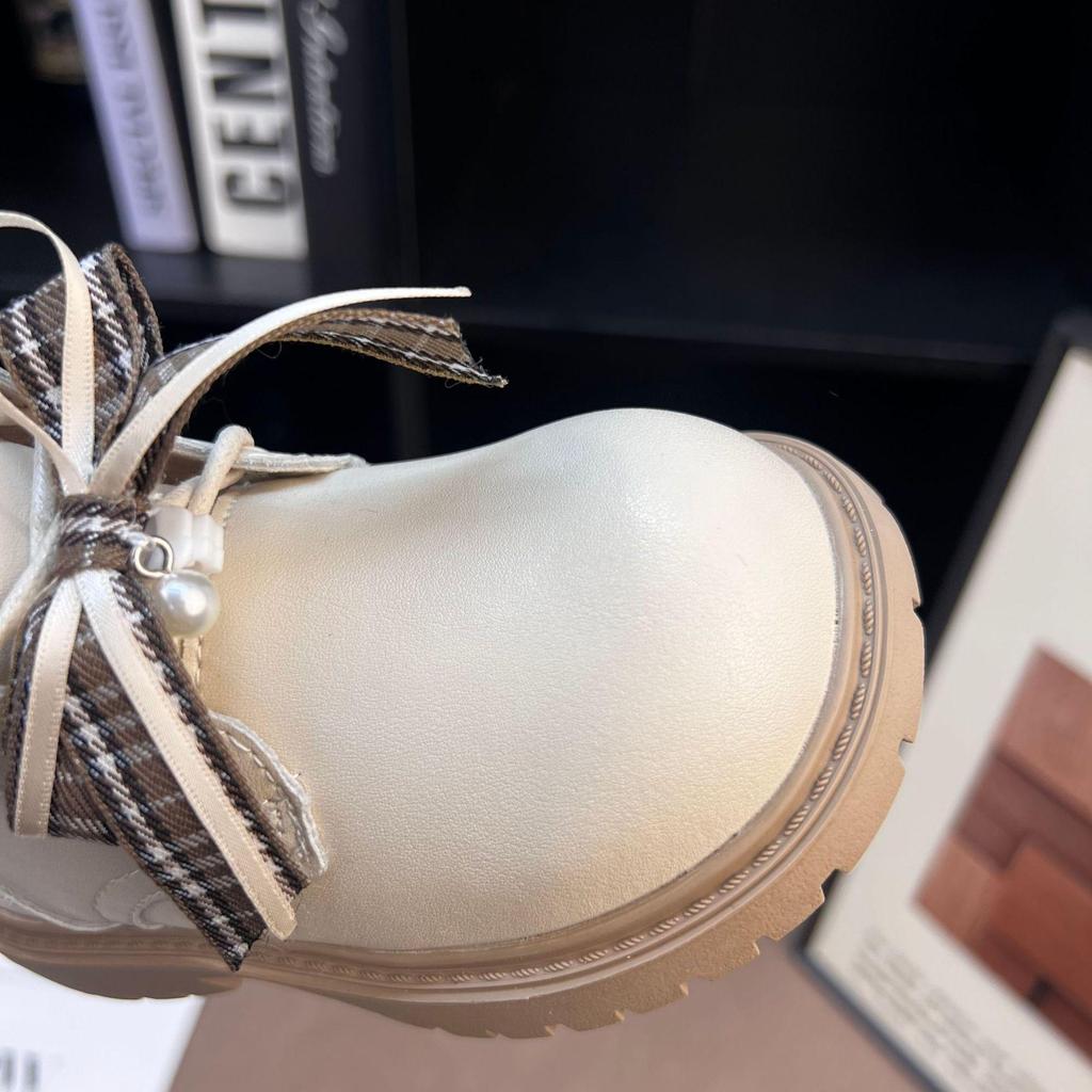 Girls' Plush-Lined Mid-Calf Winter Boots, 2025 Korean-Style Martin Boots, Sweet Cool Princess Fashion.