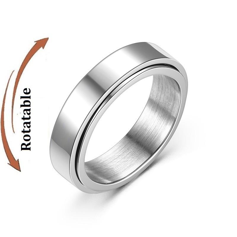 Copper Color Spinning Anxiety Rings for Men Women Star Moon Relaxing Ring 2025 Stainless Steel Anti Stress Rings Knuckle Zircon