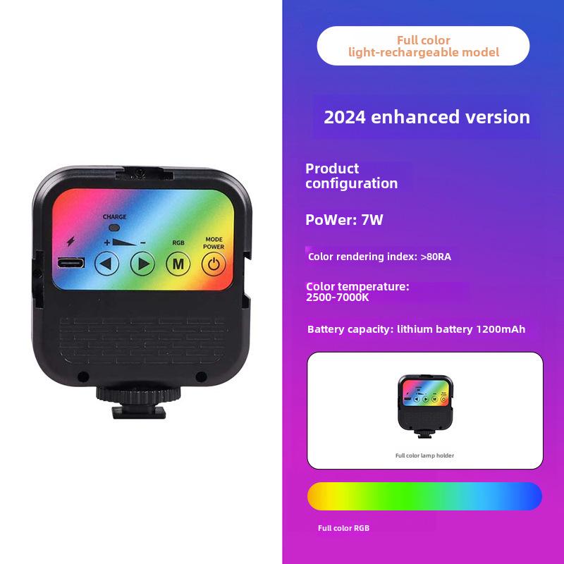 Portable RGB Photography Light: Cold/Warm Square Soft Light for Outdoor Live Broadcasts