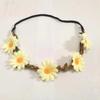 Daisy Floral Wreath Elastic Headband Flower Headpiece Headwear Hair Accessories For Festival Weddings And Event