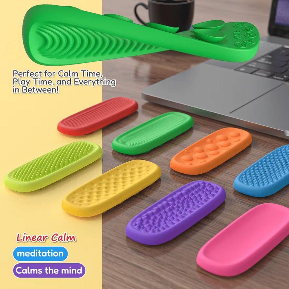 Fidgeting Toy Silicone Sensory Strip Suction Cup Textured Worry Stones  Adult Kids