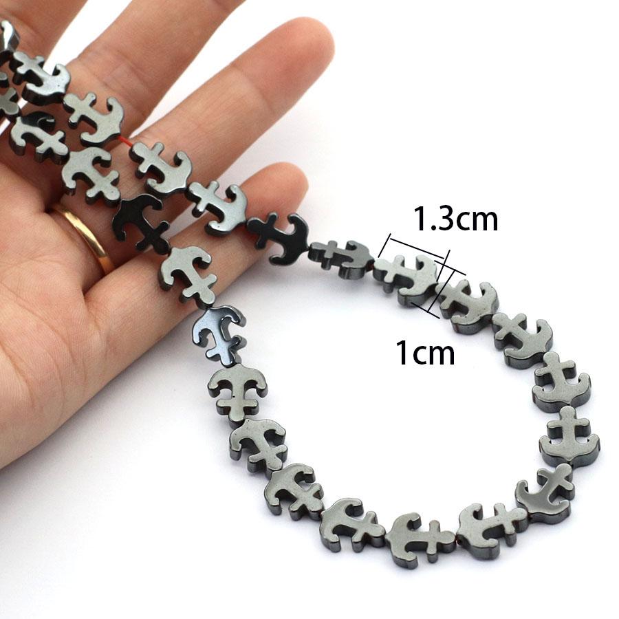 Noter Real Natural Hematite Stone Beads For Jewelry Making Shell Fish Anchor Healing Beaded Bag DIY Bracelet Necklace Wholesale