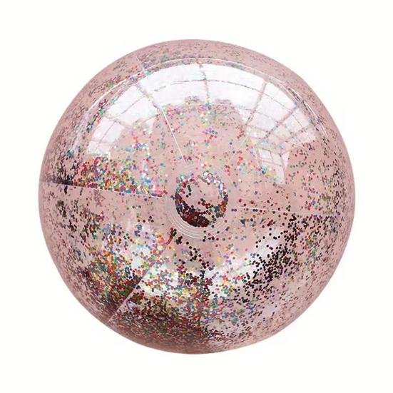 

16/24-Inch Inflatable Glitter Beach Ball Leak-proof Clear Balls with Confetti Sequins Kids Adults Summer Beach Swimming Pool Party Toy Small різнокольоровий