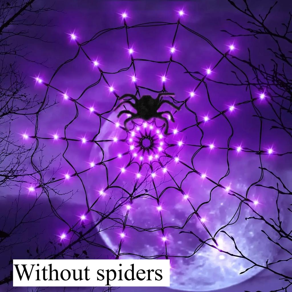 Halloween LED Light String Ghost Festival Decoration Ghost House Party Decoration Atmosphere Light Spider Web Colorful Light
