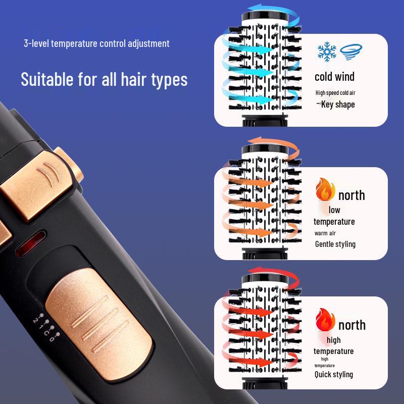 4-in-1 Automatic Rotating Hot Air Comb: Multi-Functional Curl and Straight Hair Dryer with Big Waves