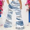 Women Plus Size High Waist Geometric Printed Full Length Flared Pants
