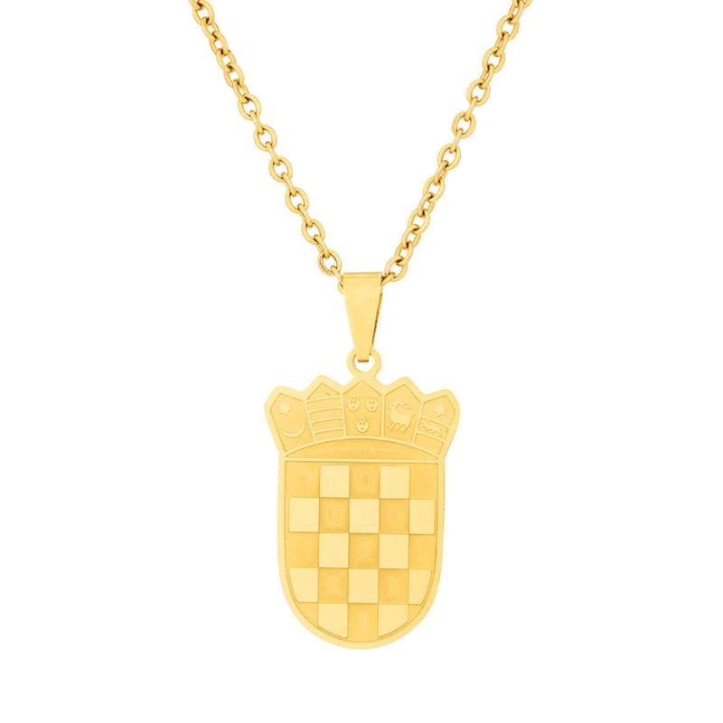 Croatia Map Pendant Necklace Fashionable Croatian Flag Neckchains Adjustable Ethnic Collarbone Chains Couple Jewelry