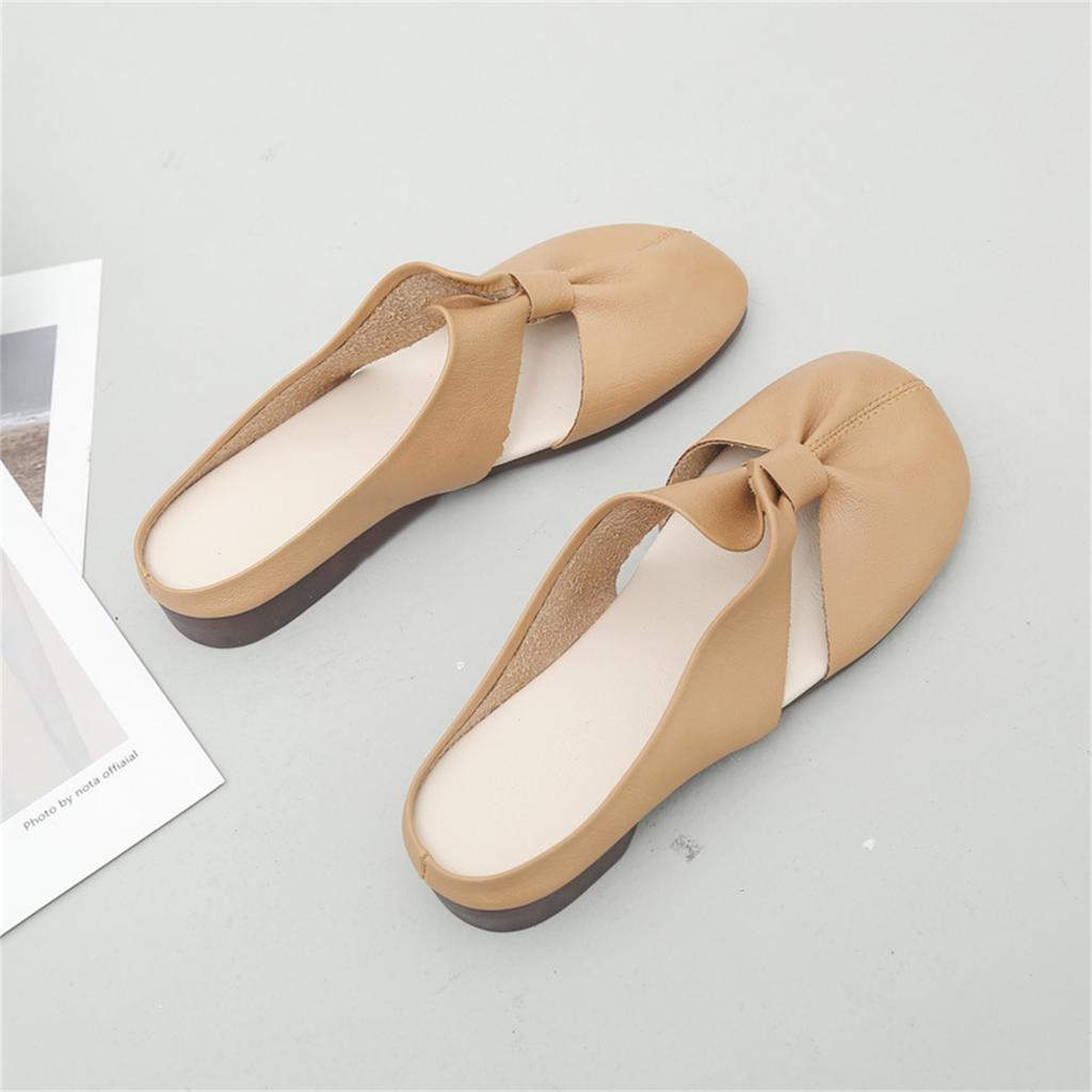 Women Flat Shoes Soft Sole Slip On Casual Open Back Loafers Large Size Comfortable Walking Shoes for Everyday Use