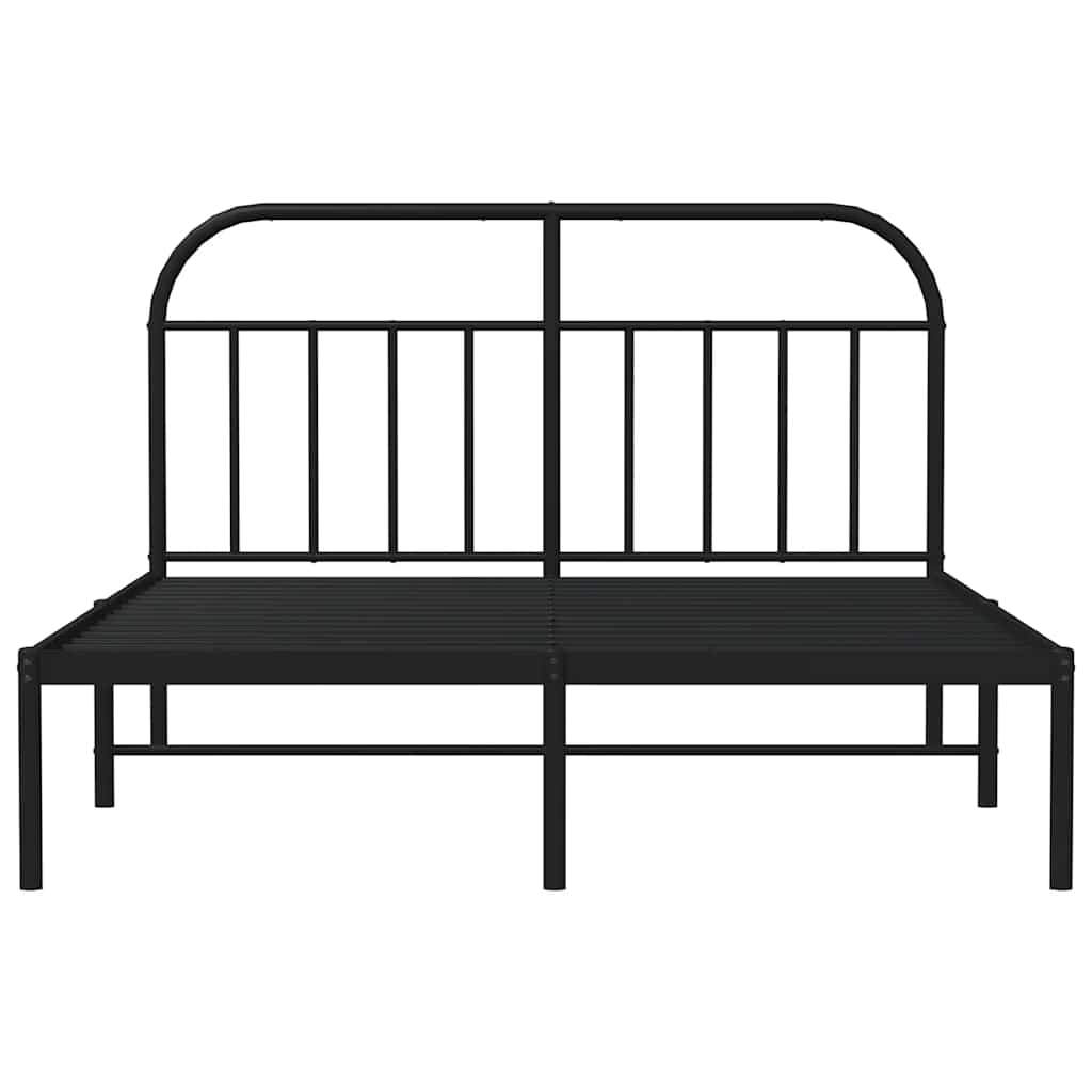 VidaXL Bettgestell mit Kopfteil Metall Schwarz 140x190 cm