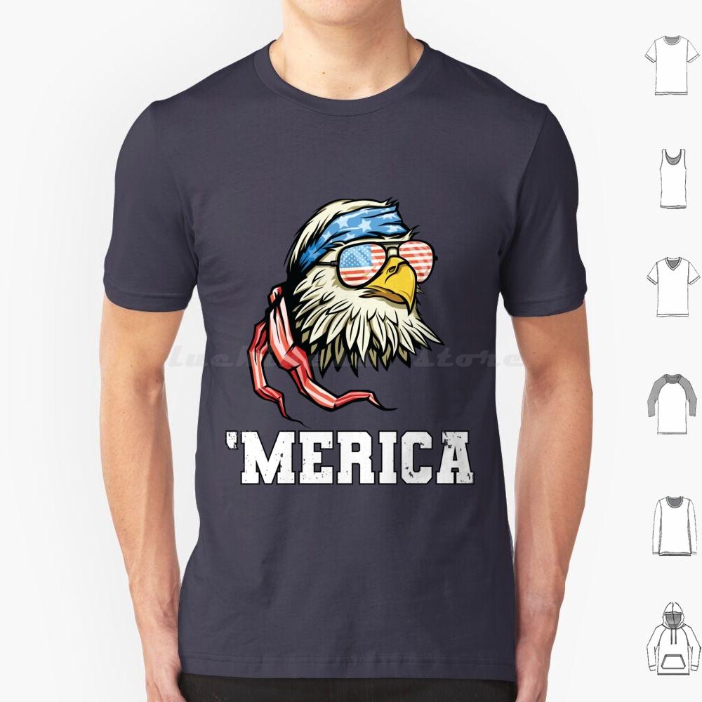 4th Of July Merica Bald Eagle Patriotic Veteran T Shirt 6xl Cotton Cool Tee Eagle Bald Eagle Mericaw Memorial Day Veterans Day