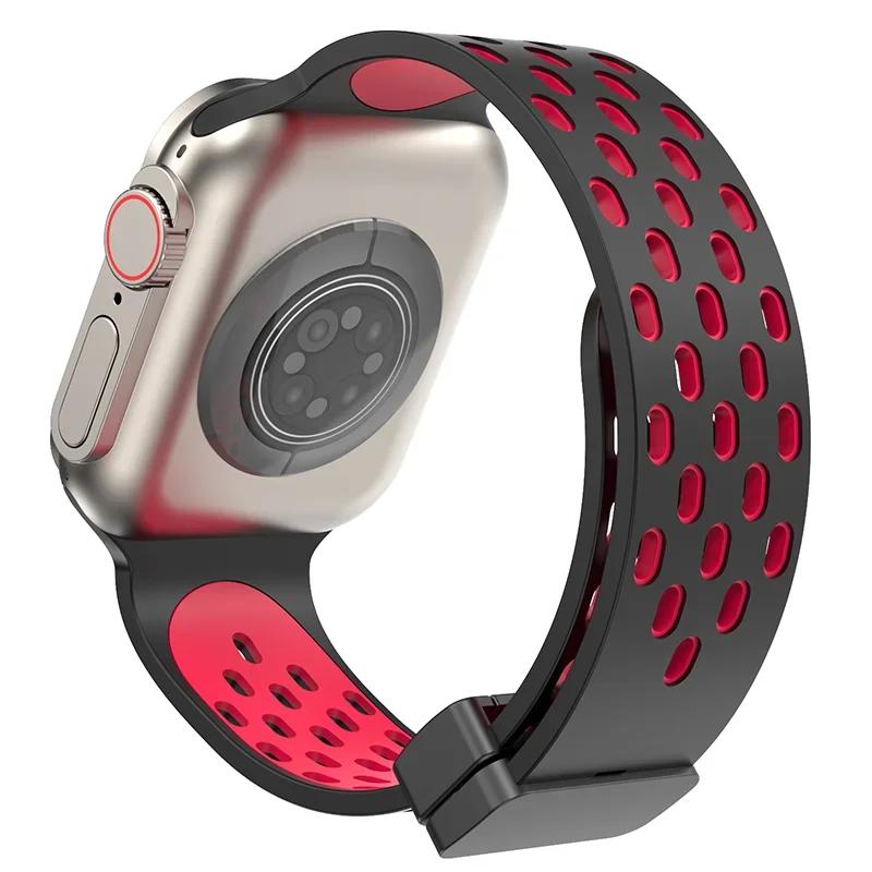 Magnetic Strap For Apple Watch Ultra Band 49mm 44mm 45mm 41mm 40mm 42mm 38mm Silicone Correa Bracelet iWatch Series 8 Se 7 6 5 4
