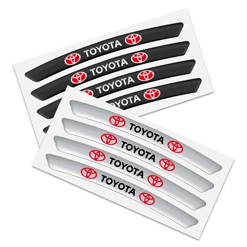 Car Styling Auto Wheel Hub Badge Tire Rim 3D Stickers Accessories For Toyota Chr Corolla Yaris Rav4 E150 E120 Land Cruiser 200