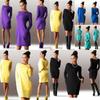 Elegant Summer Solid Casual O Neck Long Sleeve Bodycon Dress With Pockets