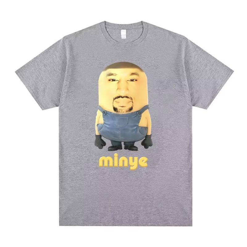 Rapper Kanye West Minye Funny Meme T Shirt Men Women Hip Hop Vintage Oversized Tshirt Men's Casual Cotton Short Sleeve T-shirts