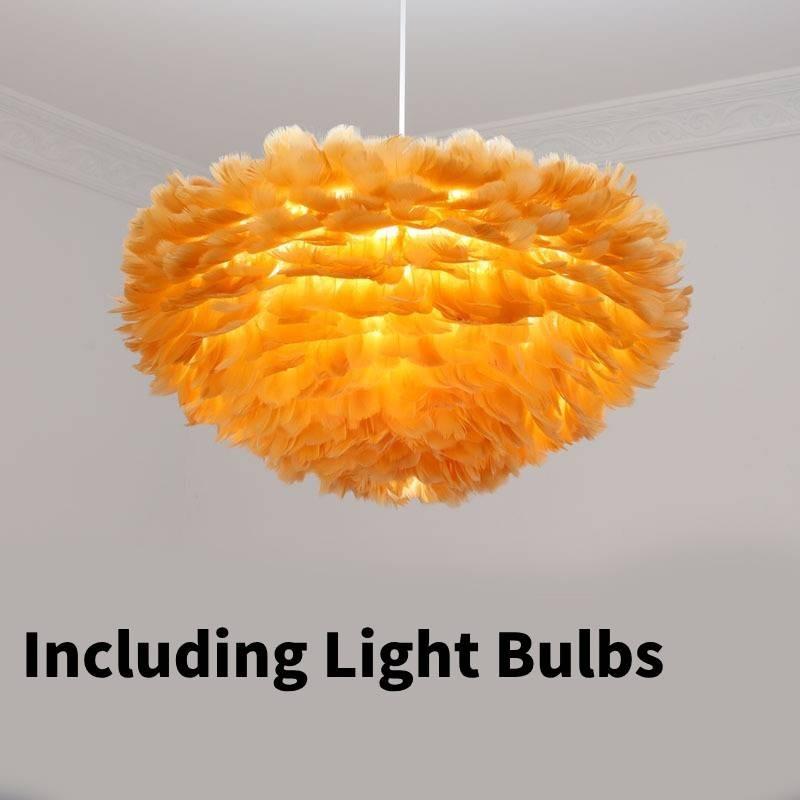 Ceiling Feather White Pendant Light Shade Modern Chandelier Lampshade Lamp Floor
