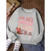Girls' Stylish Round-Neck Sweatshirt, Casual Print Top