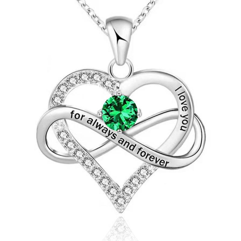 Sterlingsilber Zirkon Herz "Ich liebe dich" Halskette - Vielseitiger Modeschmuck
