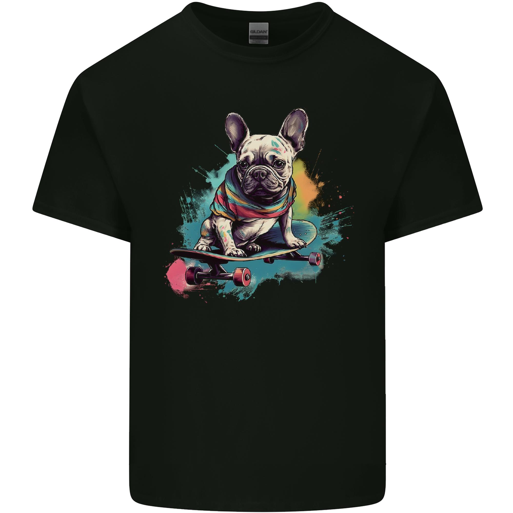 A French Bulldog on a Skateboard Unisexs Light Cotton TShirt S