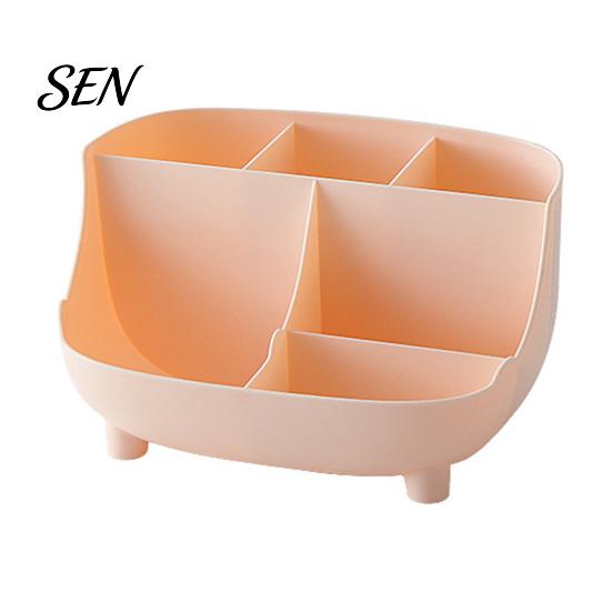 Stationery Container for Writing Tools Multi-functional Storage Box, Large Capacity 6 Grids Desk Organizer, Compact Pen Cup School Easy Access
