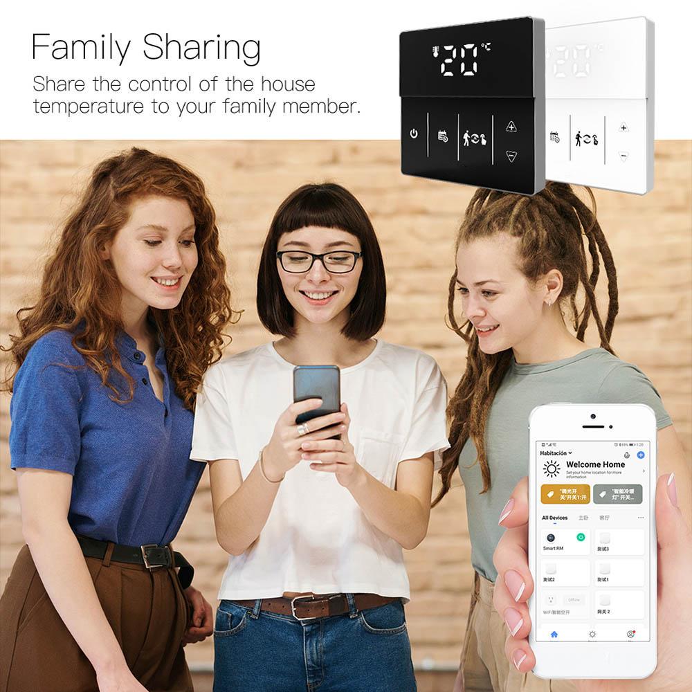 WiFi Smart Thermostat Temperature Controller for Water Floor Heating  Water/Gas Boiler 3A Touch Control Weekly Programmable APP/ Voice Control Compat