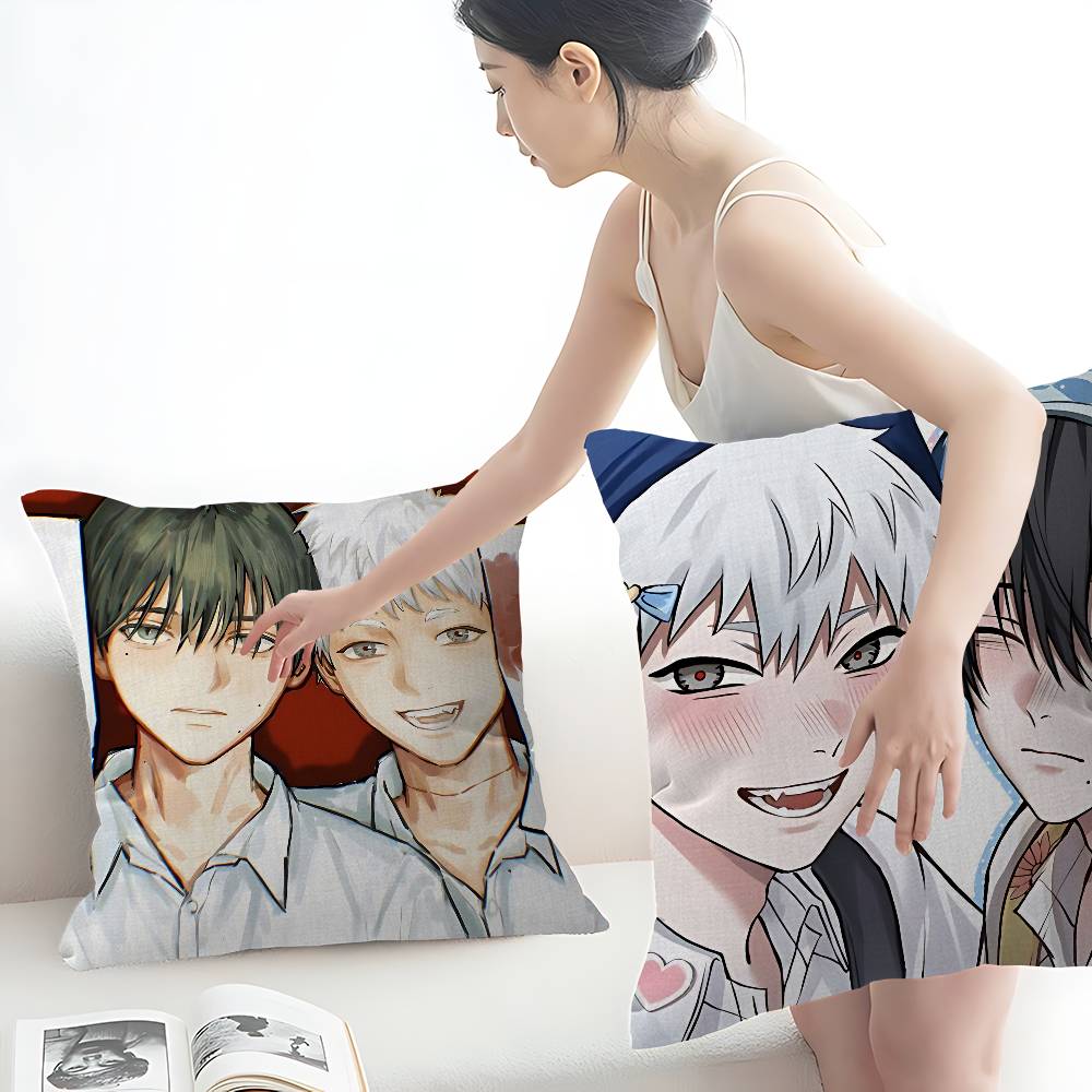 The Summer Hikaru Died Anime Pillow Covers Cartoon Sofa Decorative Home Double-Sided Printing Short Plush Cute Cushion Cover