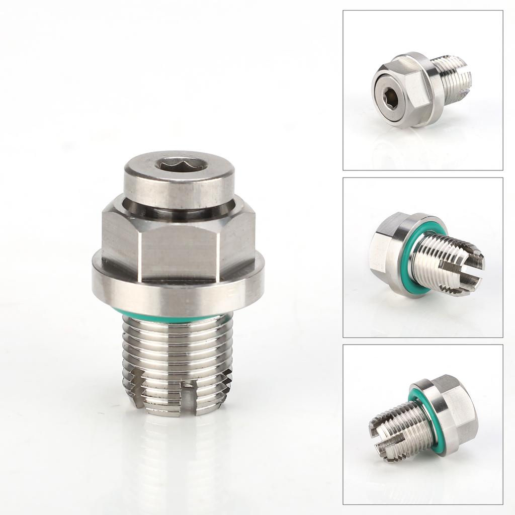 Übergröße piggyback Öl ablassschraube M12.1-1.25/1.5/1.75x 15mm Edelstahl Selbstschneidend Ölwanne Gewinde Reparatur Kit mit O-Ring