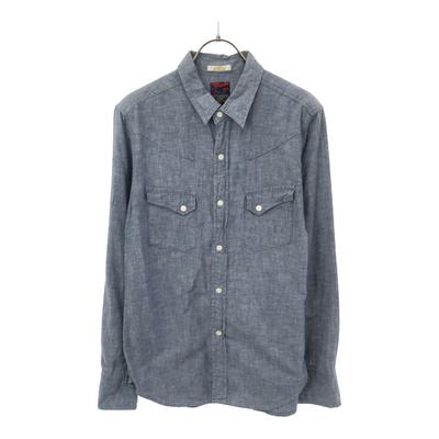 BRU NA BOINNE made in Japan Langarm Chambray Westernhemd blau Herren Gebraucht