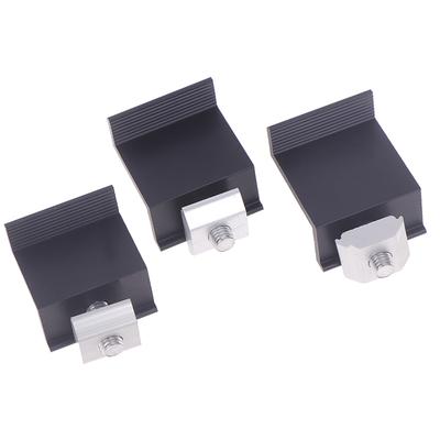 1Set Solar Panel Mounting Fixing Clamp Adjustable Bracket End & Mid Clamp Pv Panel Clip For Solar Panel Pv Install Accessories