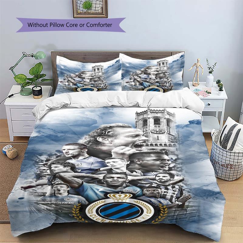 Club Brugge KV Legends Team City Landscape Print 3 Pieces Duvet Cover Set Belgian Soccer Bedding Bedroom Decor Without Pillow Core Comforter